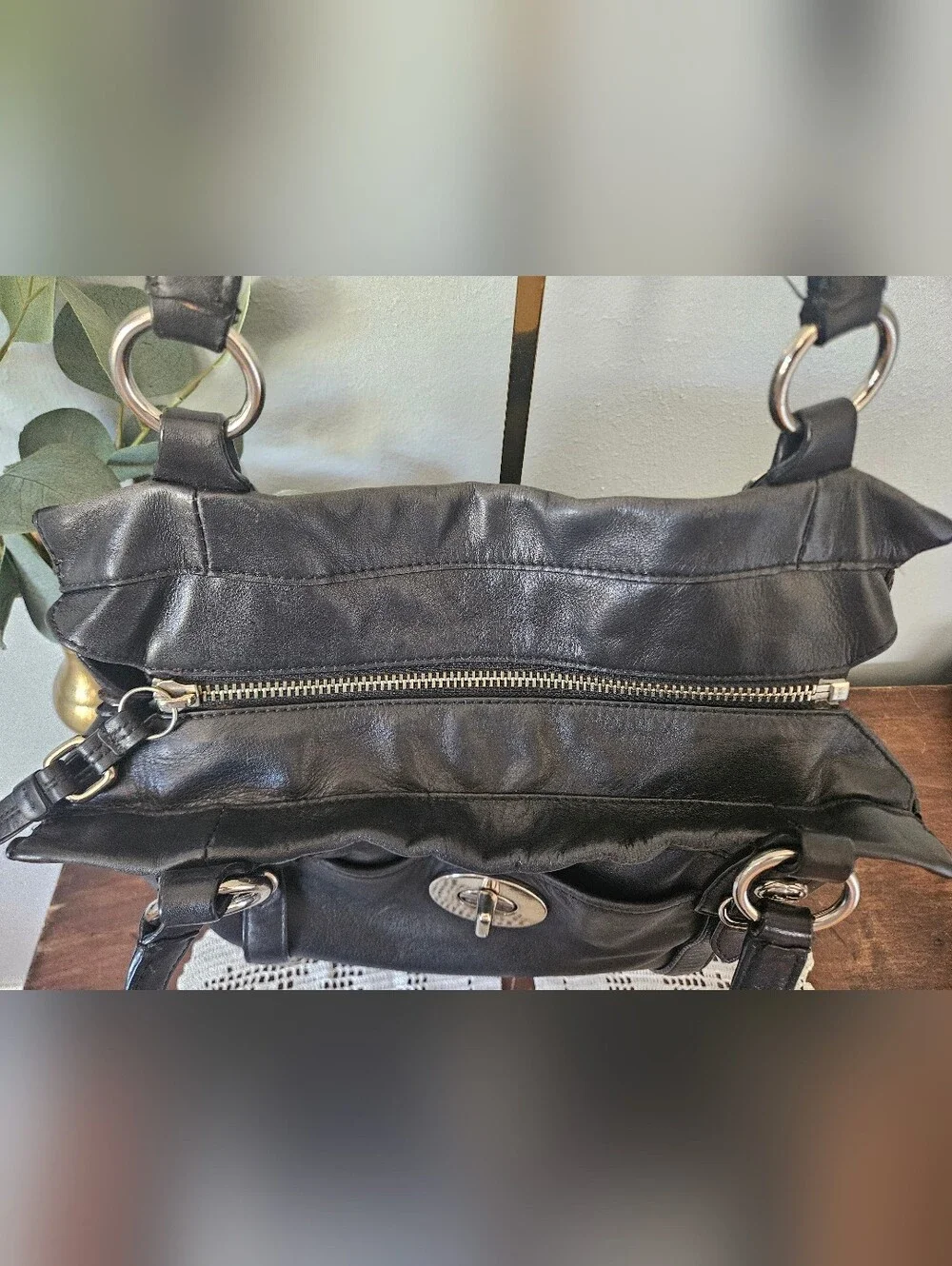 COACH Chelsea Black Soft Leather Hobo Tote Shoulder Bag Handbag F14015.